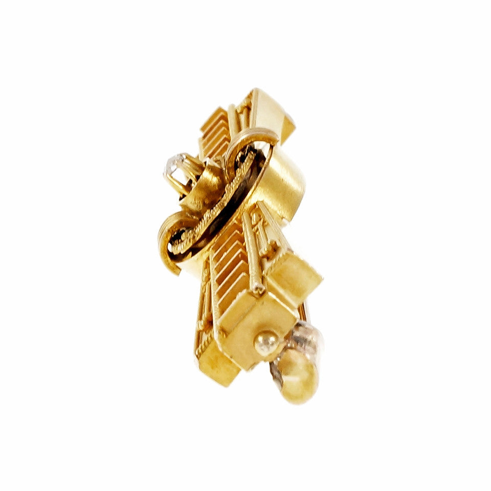 Antique Georgian 1800 Granulated Pin Rose Cut Diamonds 14k Yellow Gold – image 5
