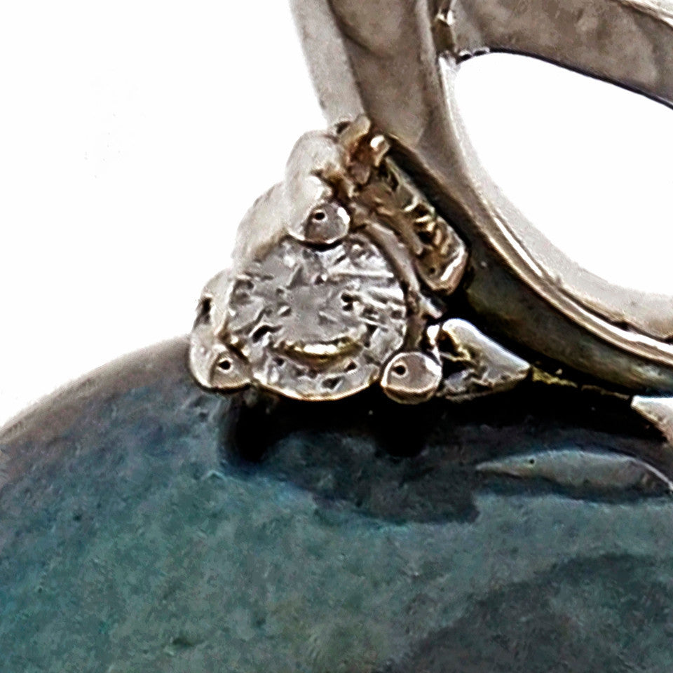 Tahitian South Sea Black Pearl Cultured Pendant 18k White Gold – image 4