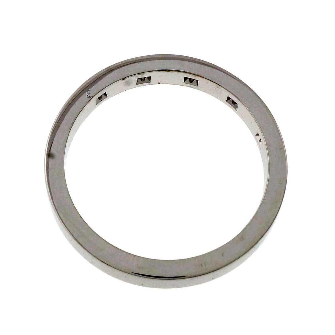 Peter Suchy Ladies 18k White Gold Solid Flat Wedding Band Diamonds 3mm – image 3