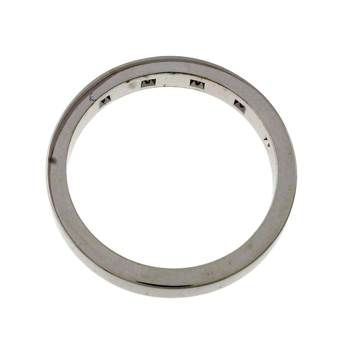 Peter Suchy Ladies 18k White Gold Solid Flat Wedding Band Diamonds 3mm – image 3