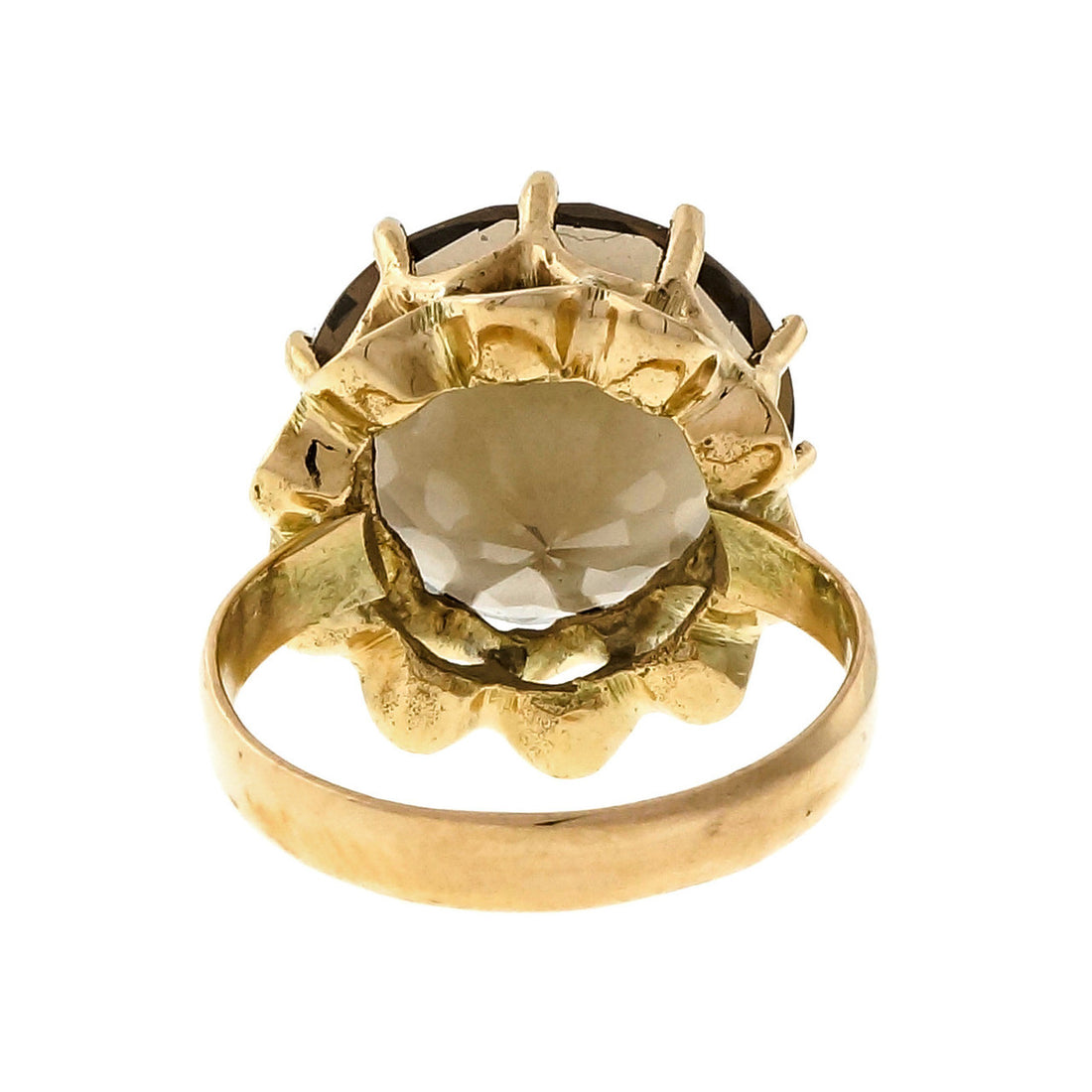 Vintage 1950 5.00ct Smoky Quartz 14k Yellow Gold Ring – image 5