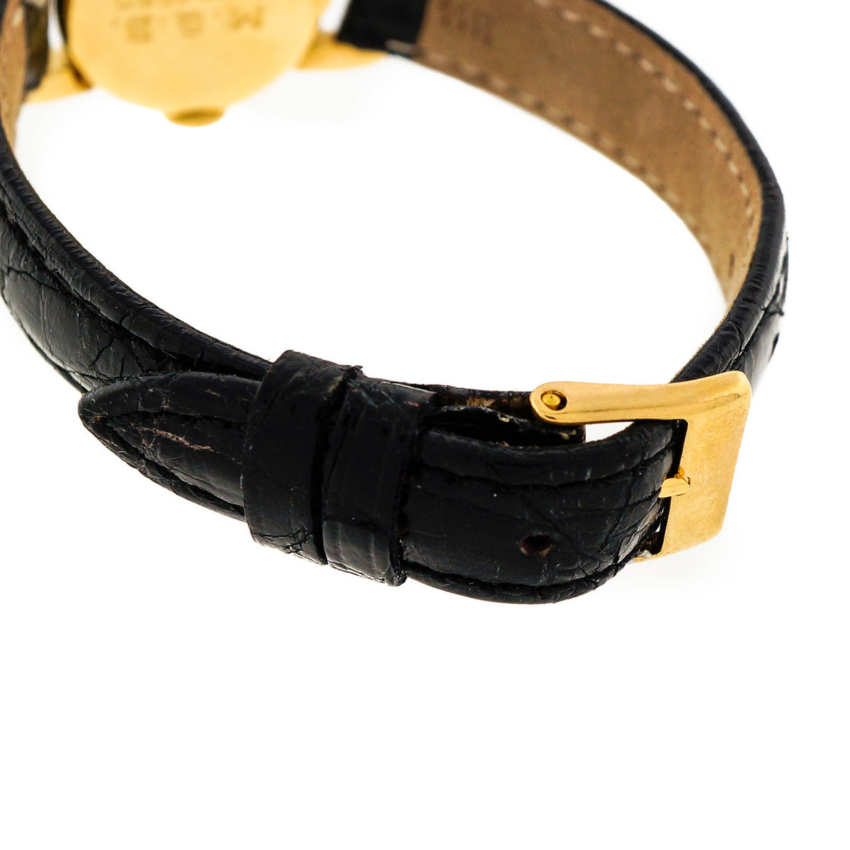 Ladies 1950 18k Gold Gubelin Mid Century Alligator Strap Wrist Watch – image 5
