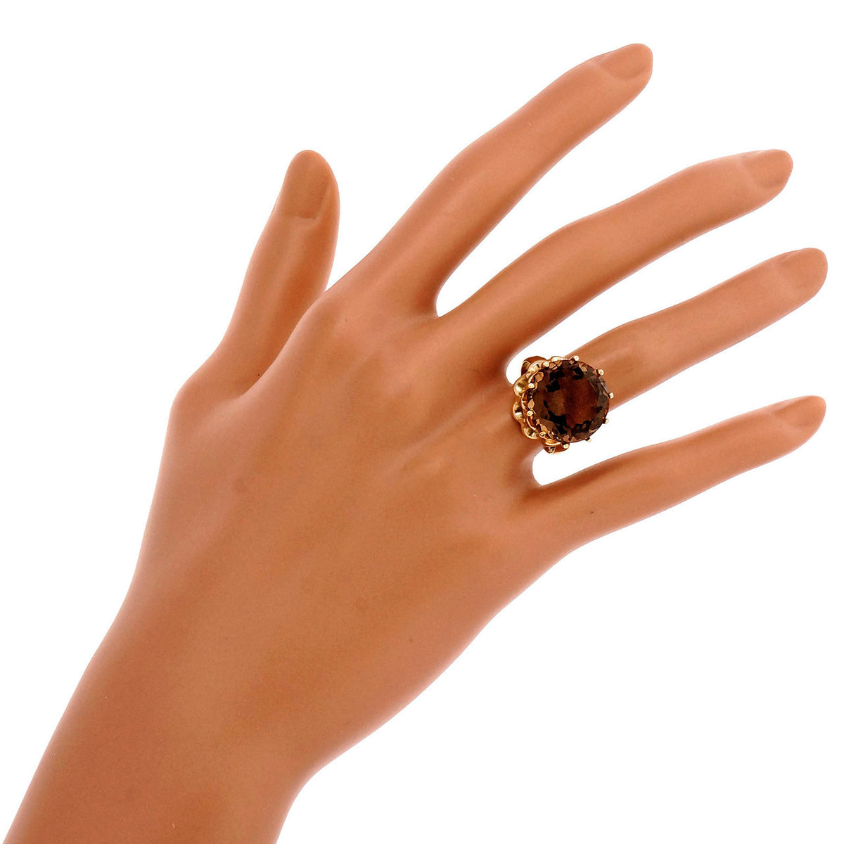 Vintage 1950 5.00ct Smoky Quartz 14k Yellow Gold Ring – image 6