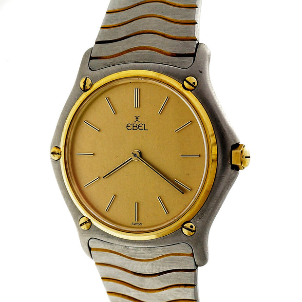 Ebel Wave 18k Yellow Gold Steel Wrist Watch