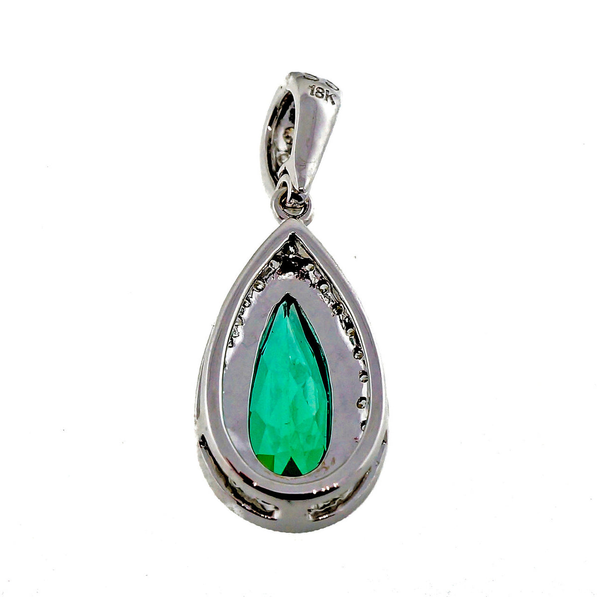 Fine 1.03ct Green Tourmaline Diamond 18k White Gold Pendant Enhancer – image 6