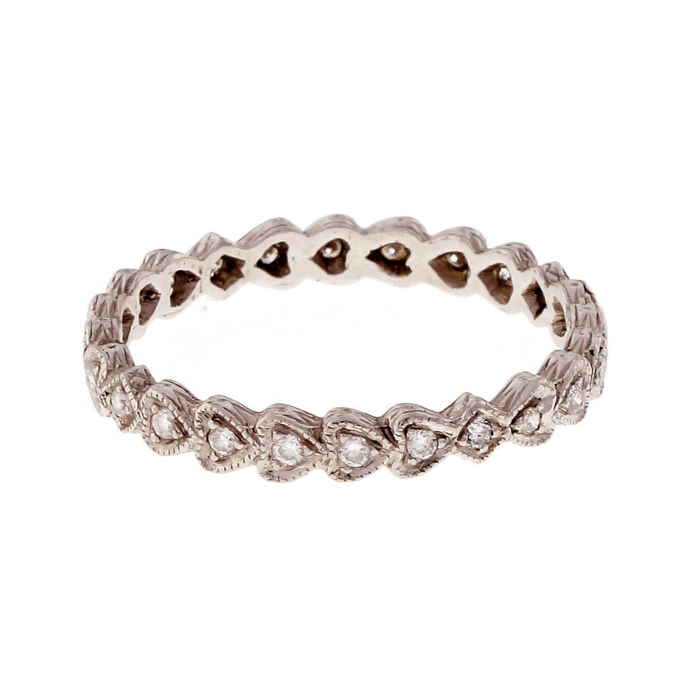 Estate Diamond Eternity Diamond Band Ring Heart Design Top