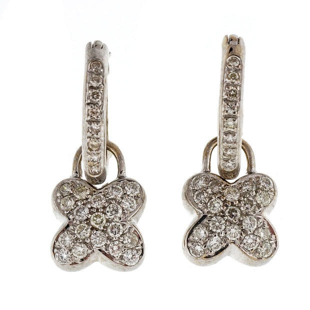 Estate Designer MK Diamond Hoop .54ct Dangle Earrings