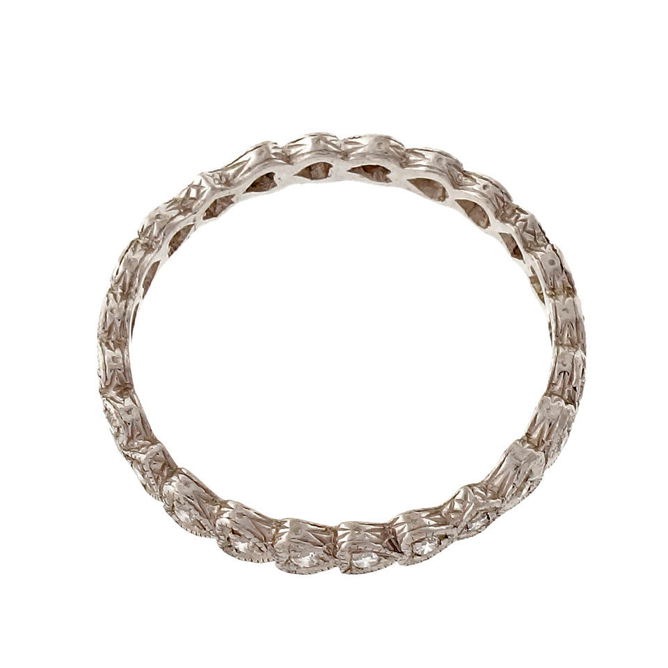 Estate Diamond Eternity Diamond Band Ring Heart Design Top – image 3