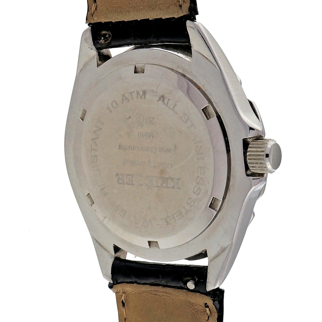 Krieger Sport Watch Steel Mother Of Pearl Dial Diamond Bezel Alligator Strap – image 9