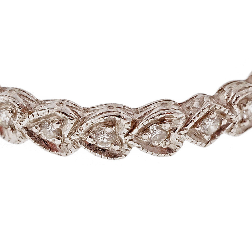 Estate Diamond Eternity Diamond Band Ring Heart Design Top – image 4