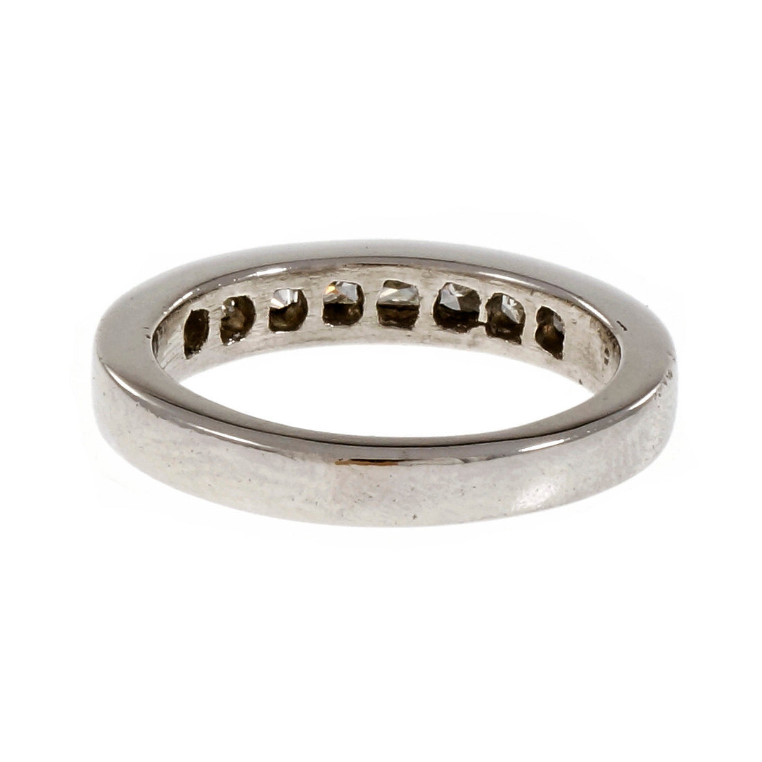 Estate Princess Cut Diamond Channel Wedding Band Ring Platinum – image 10