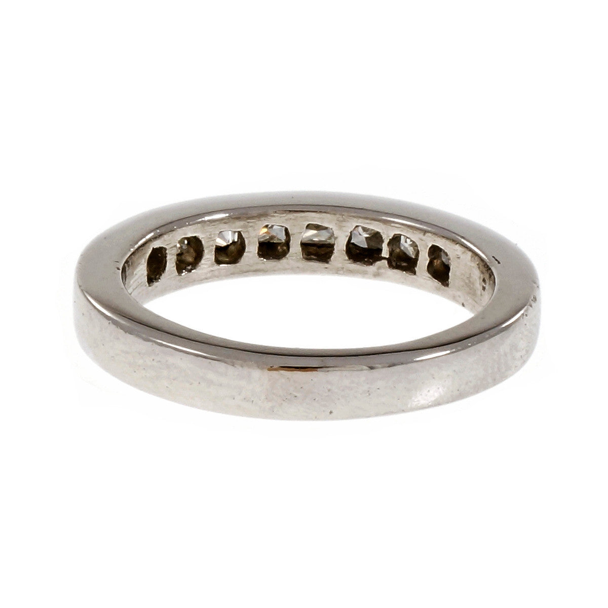 Estate Princess Cut Diamond Channel Wedding Band Ring Platinum – image 10