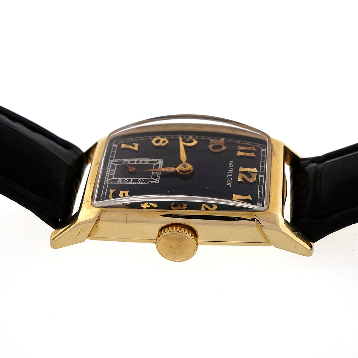 Art Deco 1940 Hamilton 19 Jewel M982 14k Yellow Gold Men's Ladies Watch – image 11