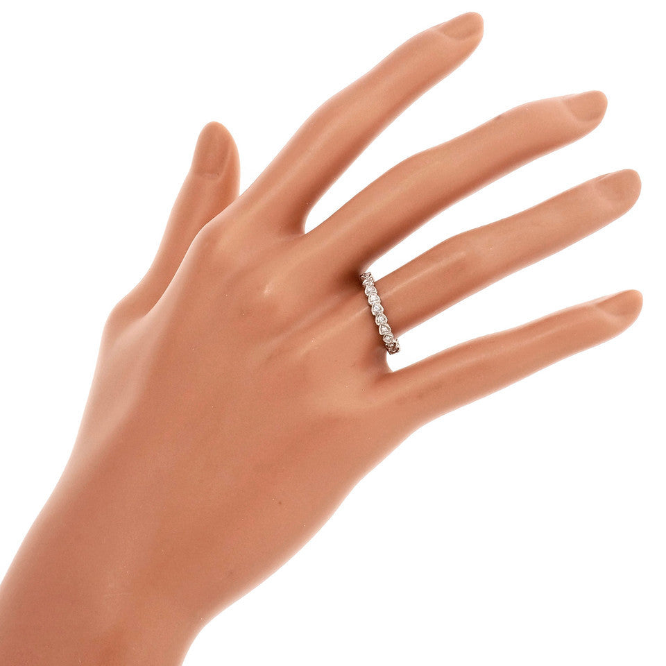 Estate Diamond Eternity Diamond Band Ring Heart Design Top – image 5