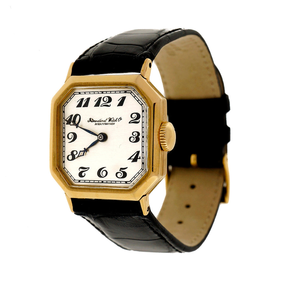 Art Deco IWC International Watch Co Schaffhausen 18k Yellow Gold Wrist Watch – image 12