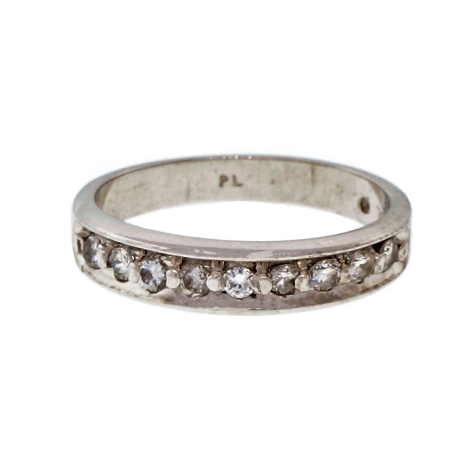 Estate Platinum Diamond Wedding Band Ring