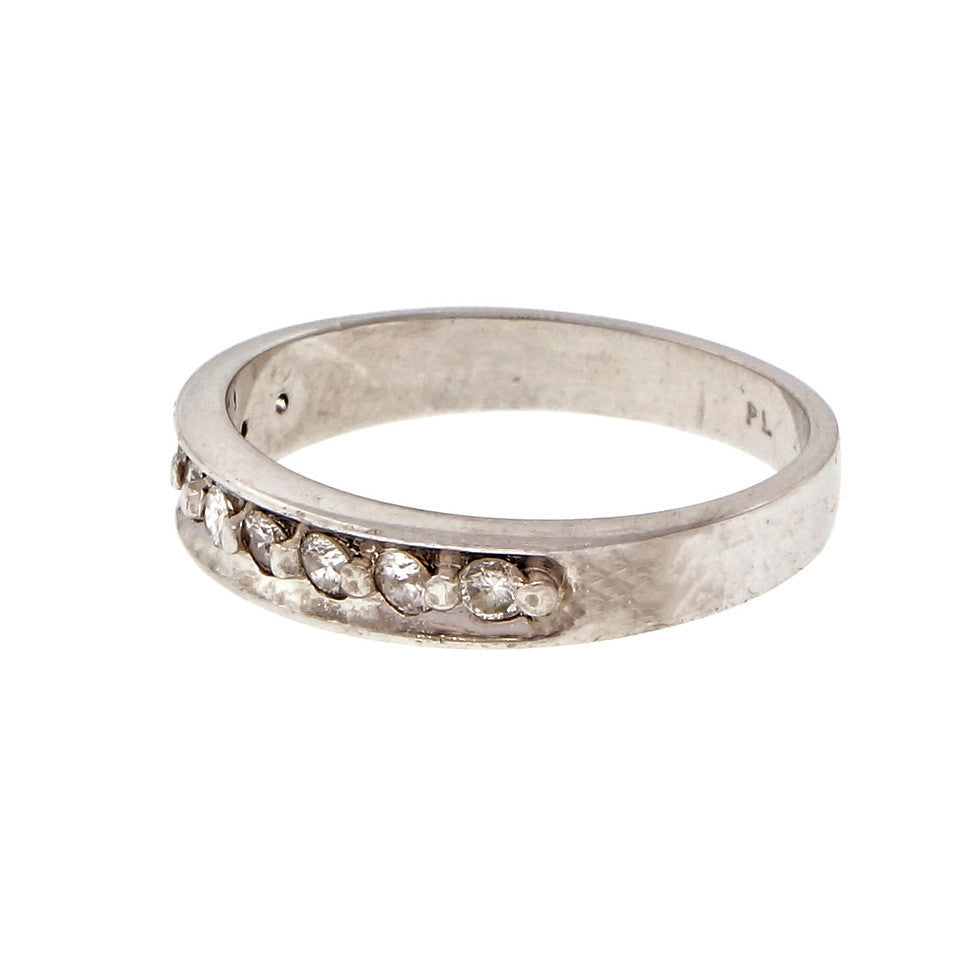 Estate Platinum Diamond Wedding Band Ring – image 2