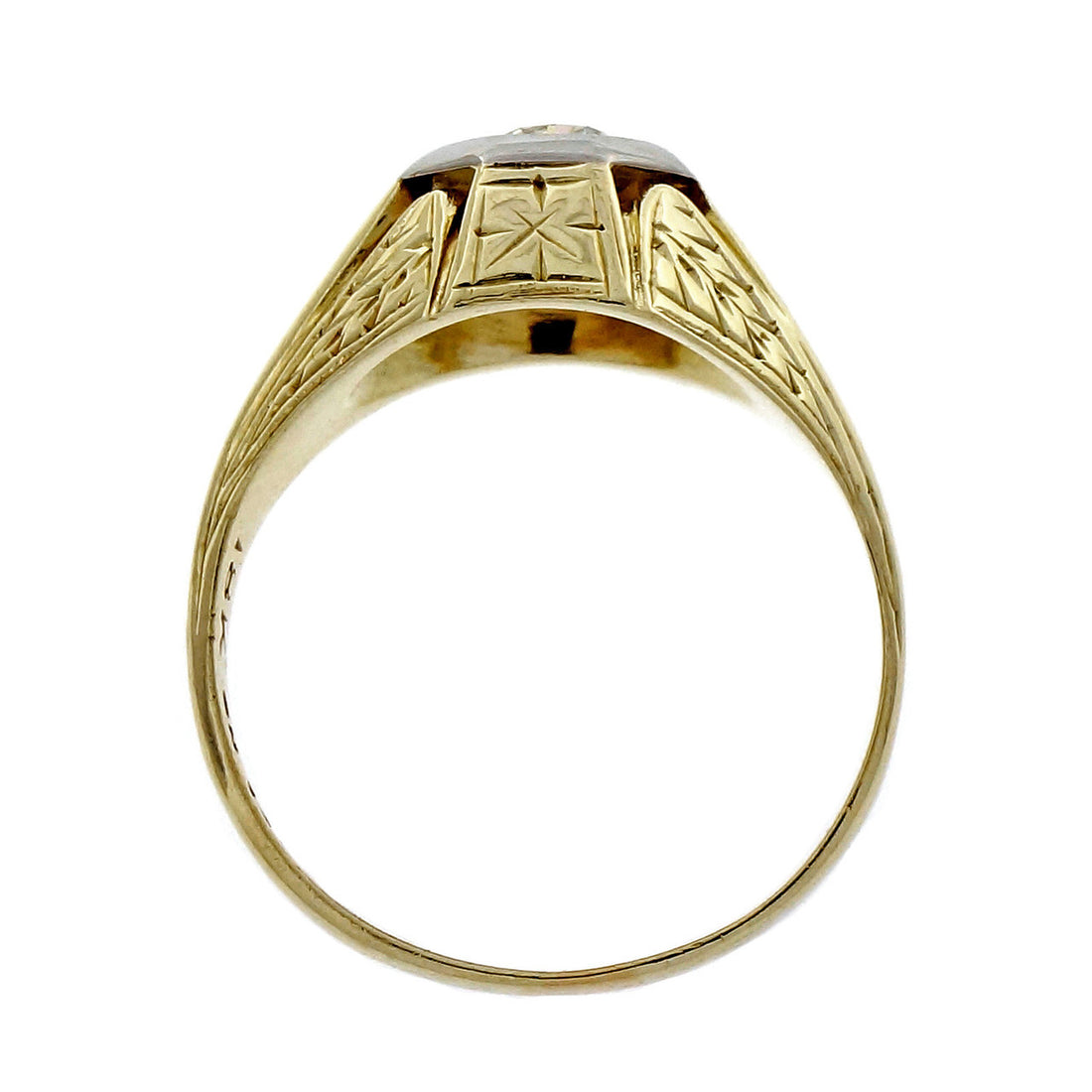 Vintage 1910 14k Yellow Gold Ring 0.25ct Old European Cut Diamond – image 3