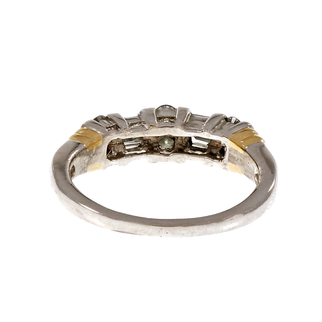 Estate Round Baguette Graduated Diamond Wedding Band Ring Platinum 18k Gold – image 9