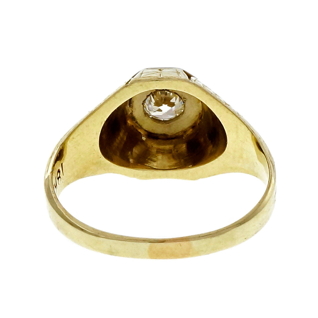 Vintage 1910 14k Yellow Gold Ring 0.25ct Old European Cut Diamond – image 4