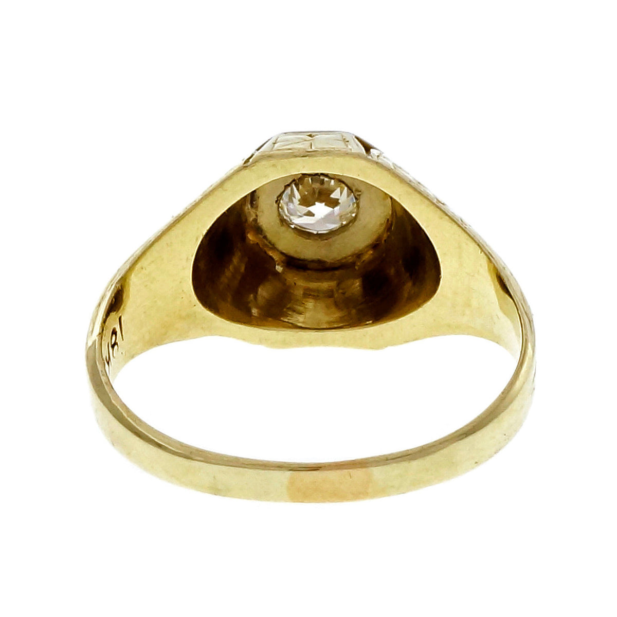 Vintage 1910 14k Yellow Gold Ring 0.25ct Old European Cut Diamond – image 4