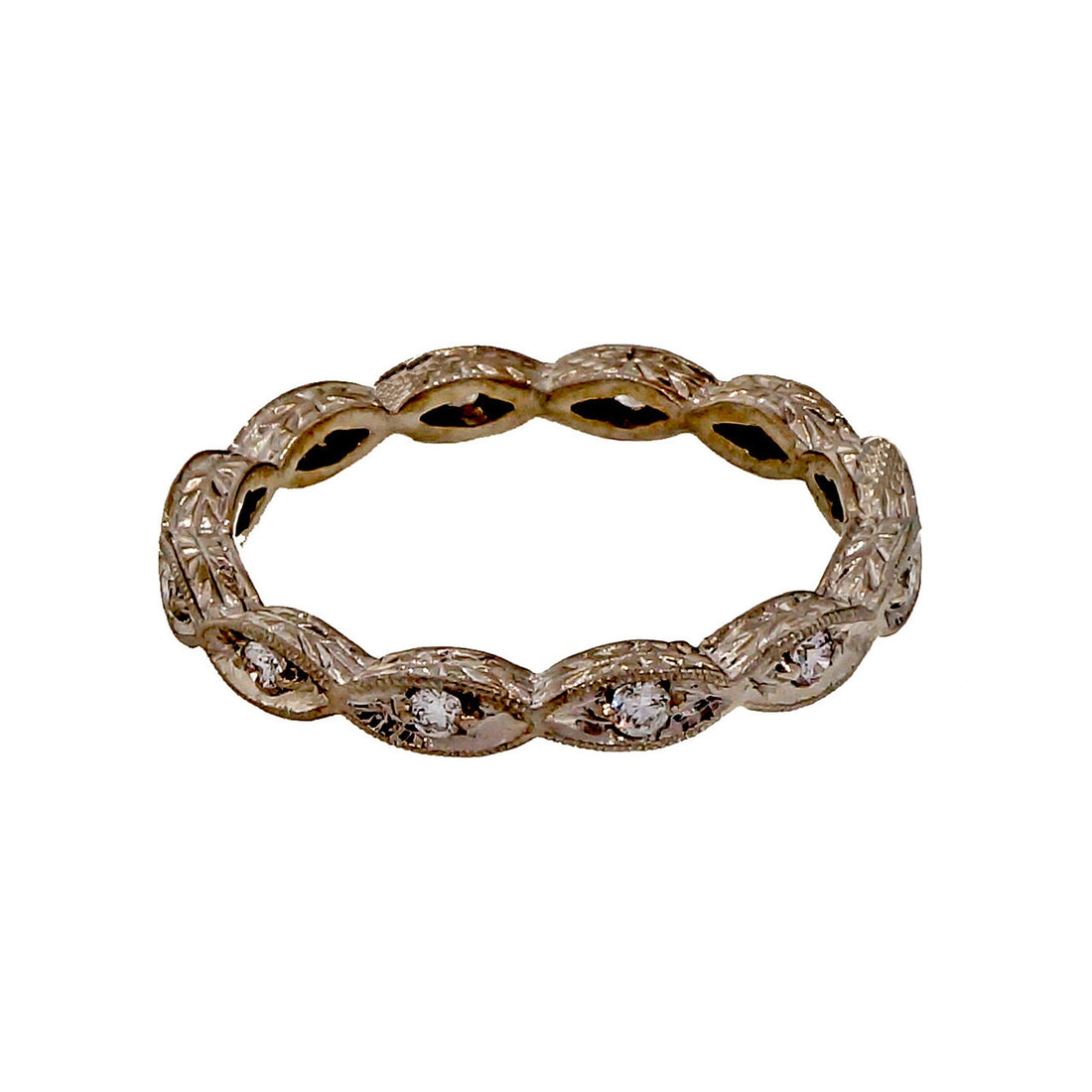 Art Deco Style PSD Platinum Wedding Band Ring .20ct Diamond Peter Suchy Designs – image 8