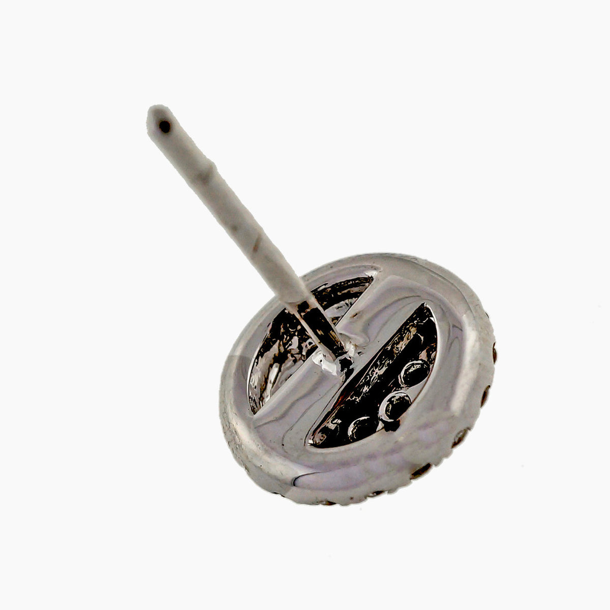Designer Ed Cluster .53ct Ideal Cut Stud Earrings 18k White Gold – image 2