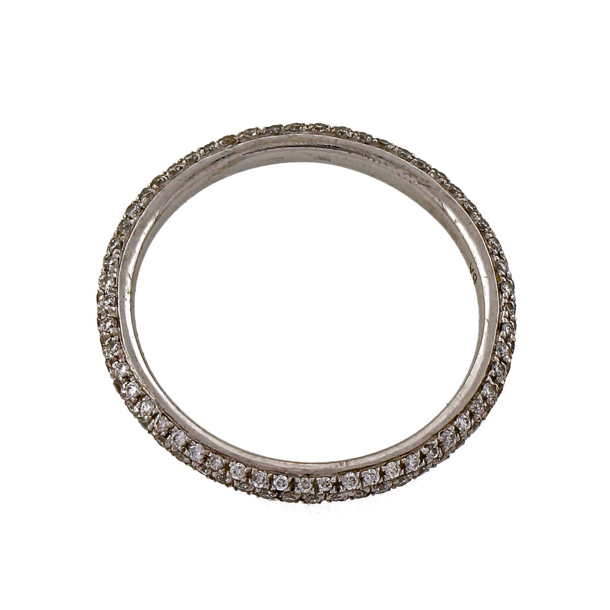 Peter Suchy Micro Pave 3 Row Domed Diamond Platinum Eternity Band Ring – image 9
