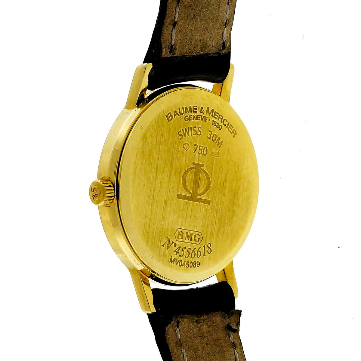 Baume & Mercier Ladies Gold Round Quartz Watch Custom Colored Turquoise Dial – image 9