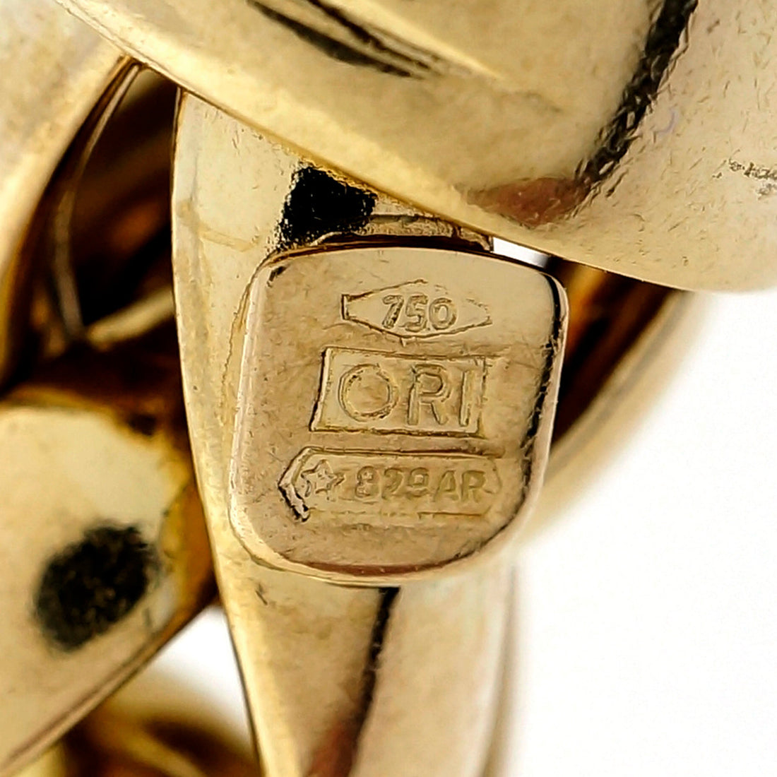Vintage ORI Italian 18k Yellow Gold Folded Link Wheat Bracelet – image 4