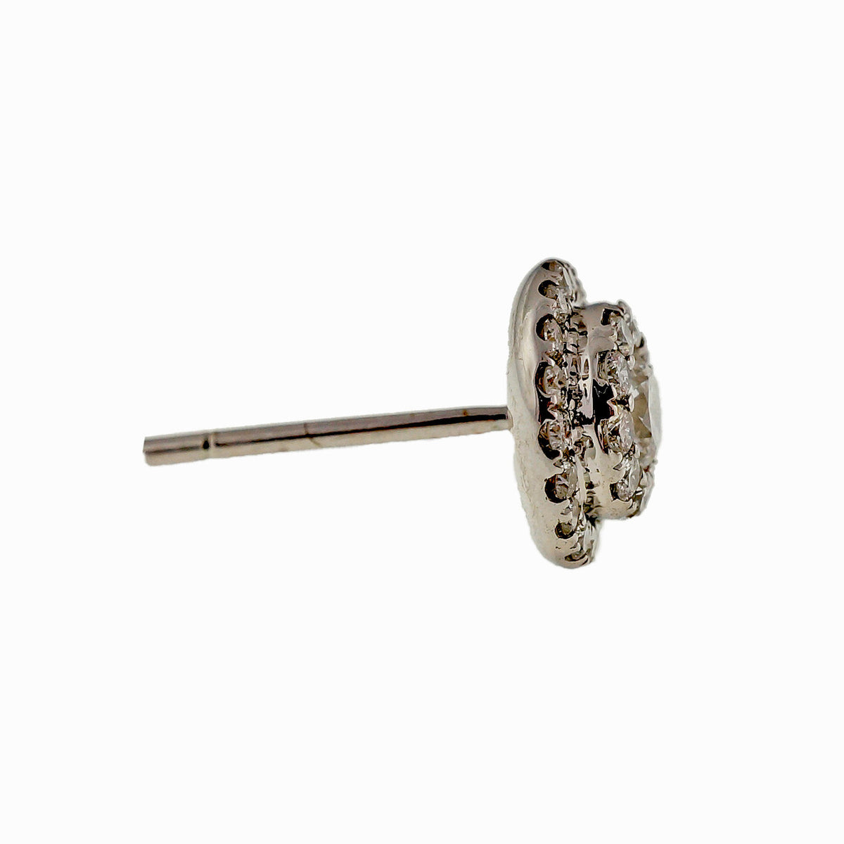 Designer Ed Cluster .53ct Ideal Cut Stud Earrings 18k White Gold – image 3