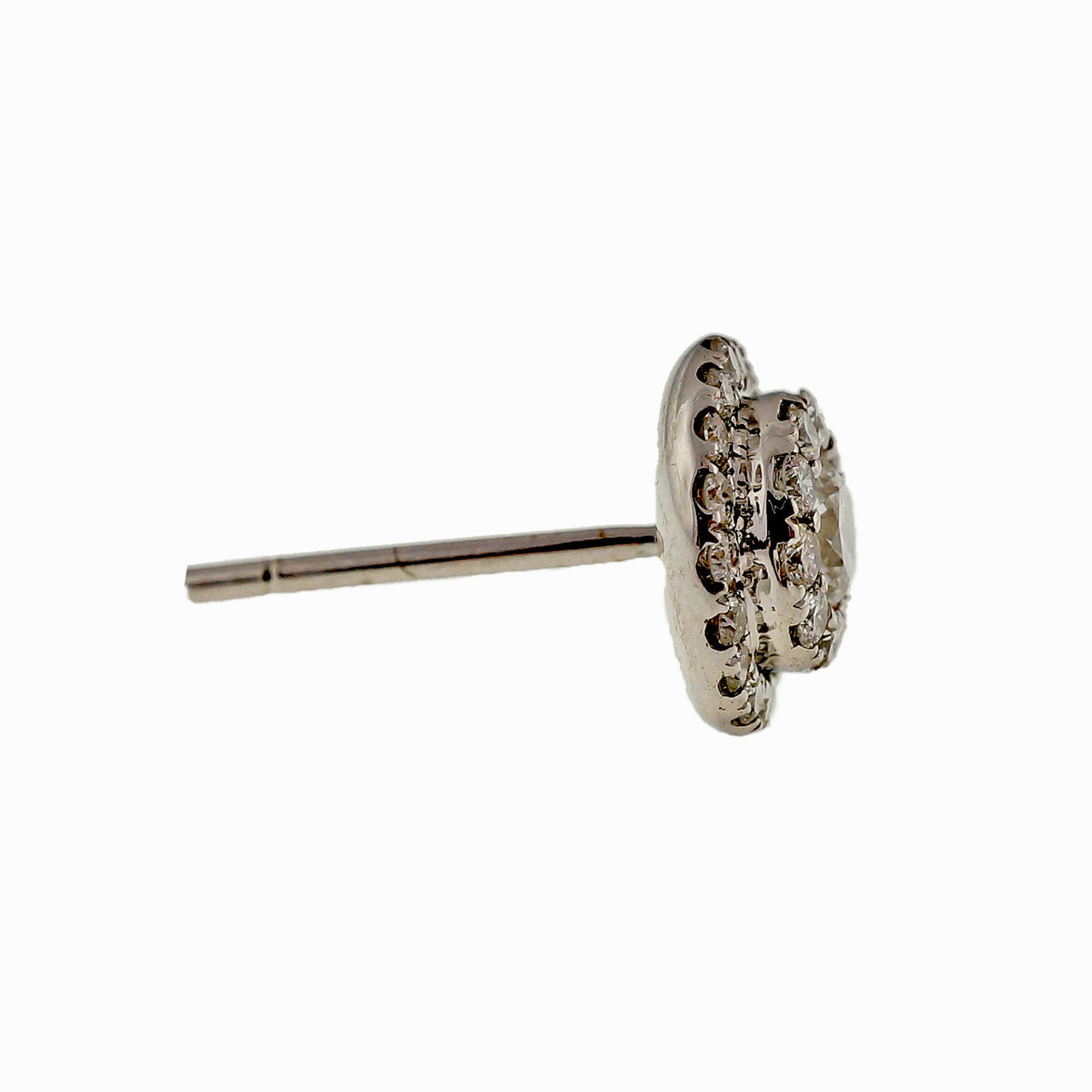 Designer Ed Cluster .53ct Ideal Cut Stud Earrings 18k White Gold – image 6