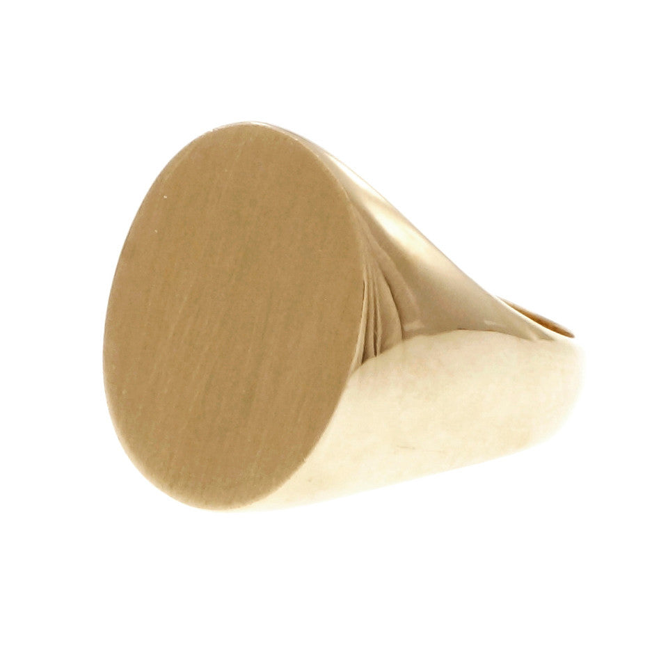 Men’s Oval Signet Ring 14k Yellow Gold Kellner – image 2