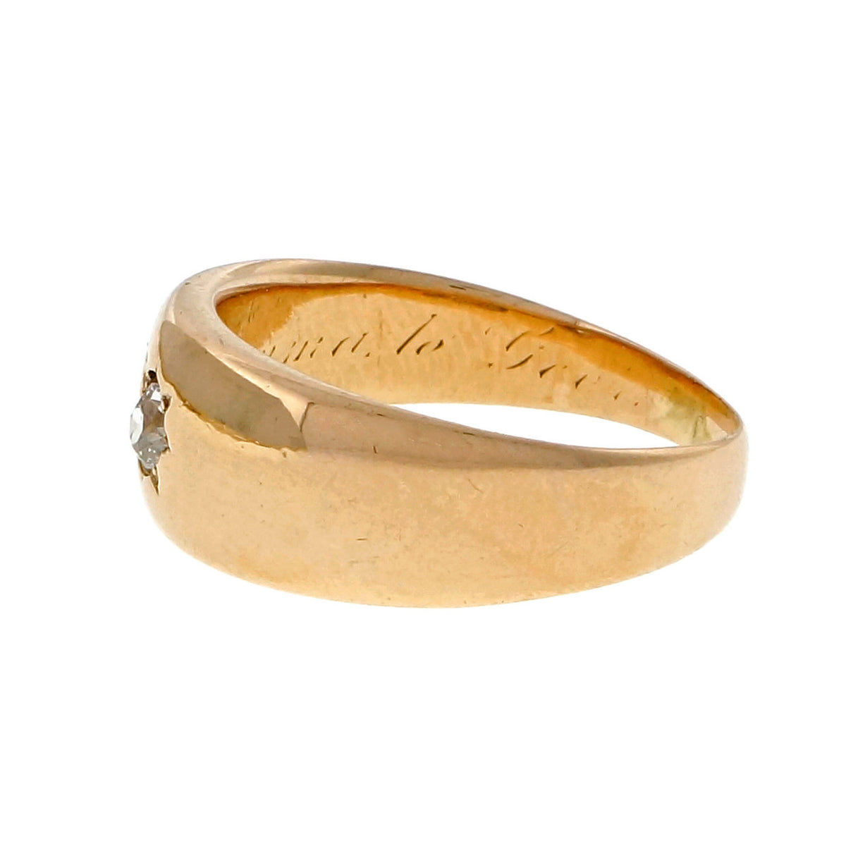 Victorian 1890 Kohn 14k Pink Gold Old European Cut Diamond Band Ring – image 8