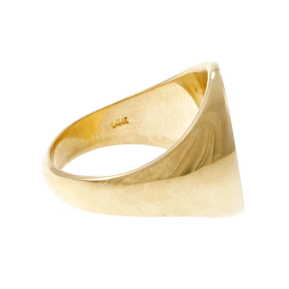 Men’s Oval Signet Ring 14k Yellow Gold Kellner – image 3