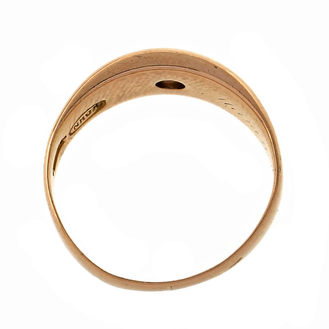 Victorian 1890 Kohn 14k Pink Gold Old European Cut Diamond Band Ring – image 9