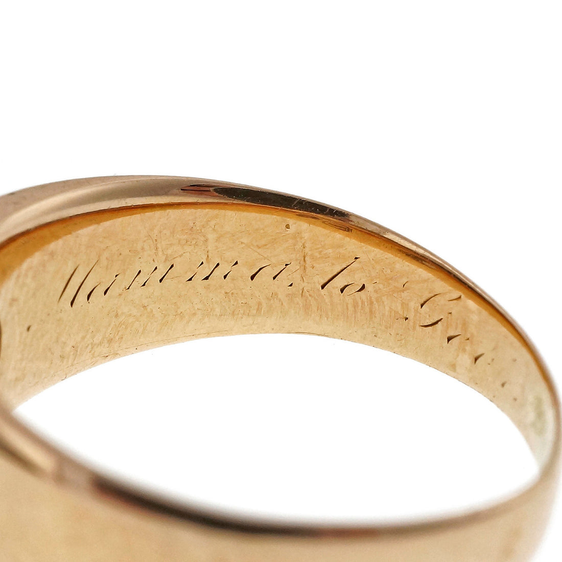 Victorian 1890 Kohn 14k Pink Gold Old European Cut Diamond Band Ring – image 11