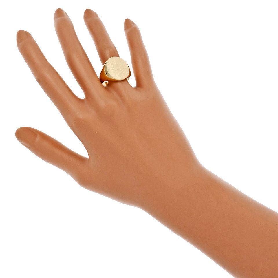 Men’s Oval Signet Ring 14k Yellow Gold Kellner – image 6