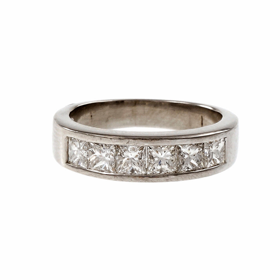 Estate Platinum Diamond Band Ring Chanel Set