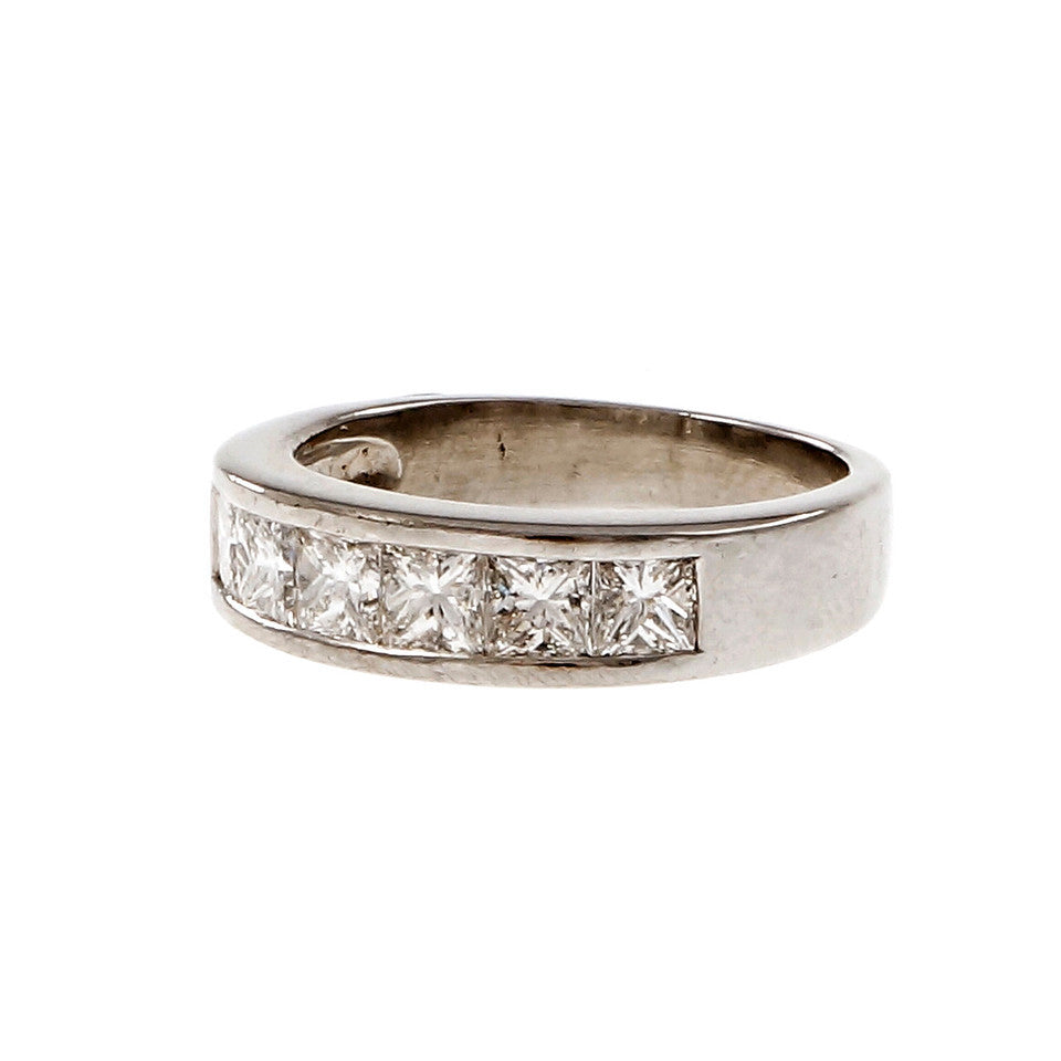 Estate Platinum Diamond Band Ring Chanel Set – image 2