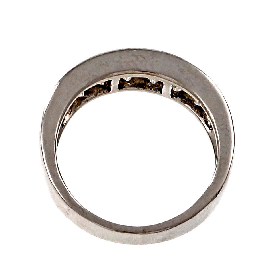 Estate Platinum Diamond Band Ring Chanel Set – image 5
