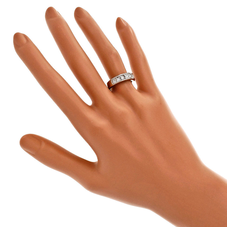 Estate Platinum Diamond Band Ring Chanel Set – image 6
