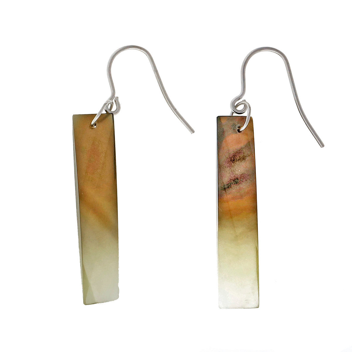 Peter Suchy Rare Smoky Milky Quartz 14k White Gold Dangle Earrings