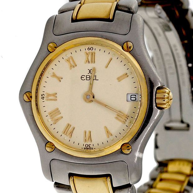 Ebel 1911 18k Gold Steel Ladies Wrist Watch Green Color Dial
