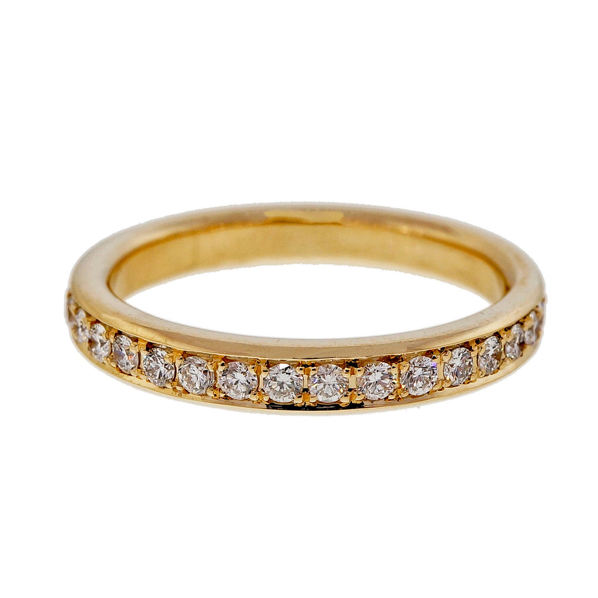 Bead Set Pave PSD 3mm Wide .58ct Diamond 14k Yellow Gold Band Ring – image 2