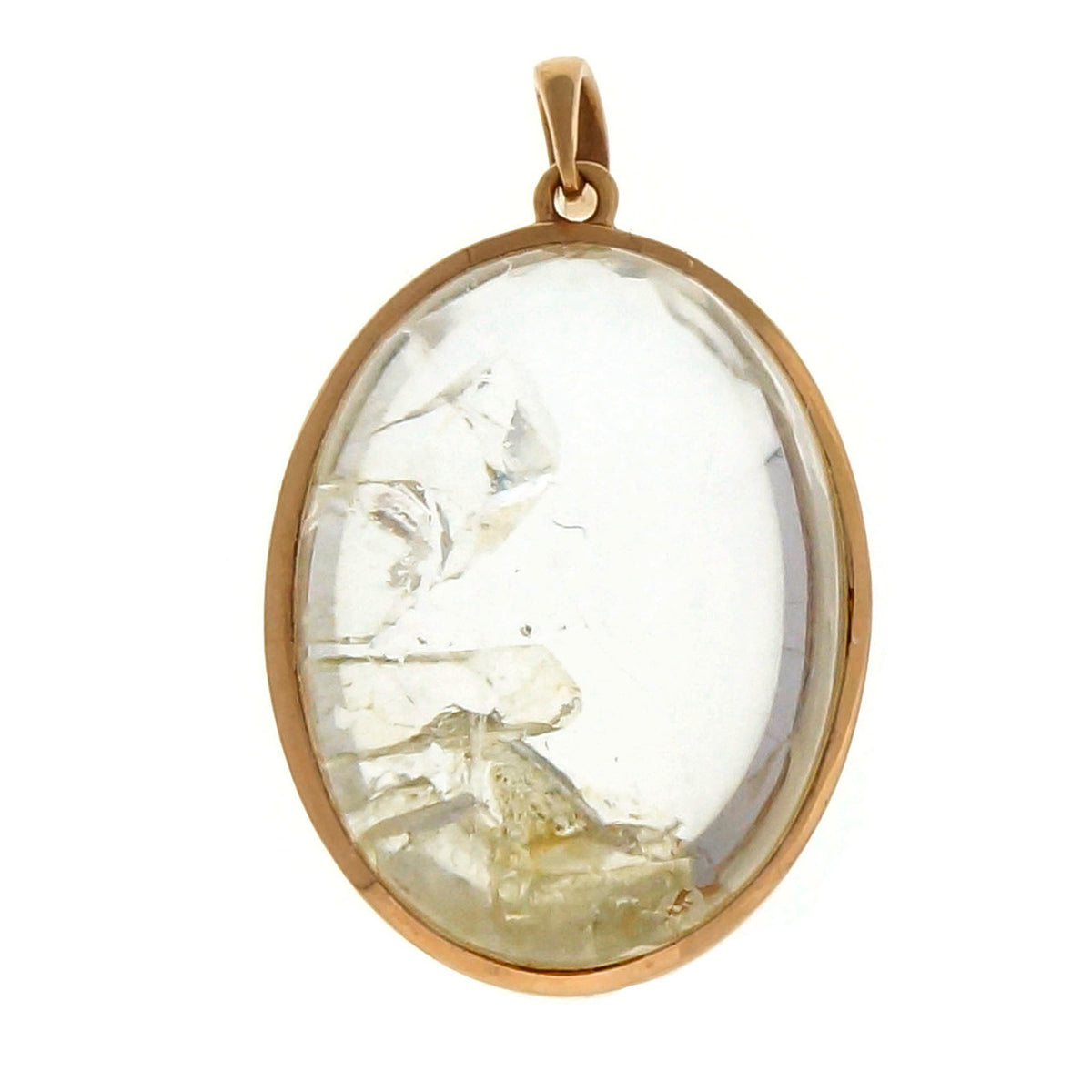 Quartz Manifestor Crystal Clear 18k Pink Gold Pendant 15.50cts