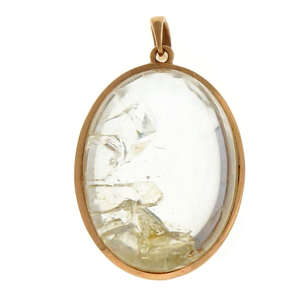 Quartz Manifestor Crystal Clear 18k Pink Gold Pendant 15.50cts