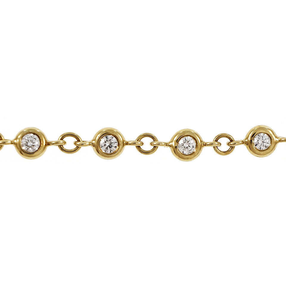 Estate Tube Set Diamond Necklace 18k Yellow Gold – image 3