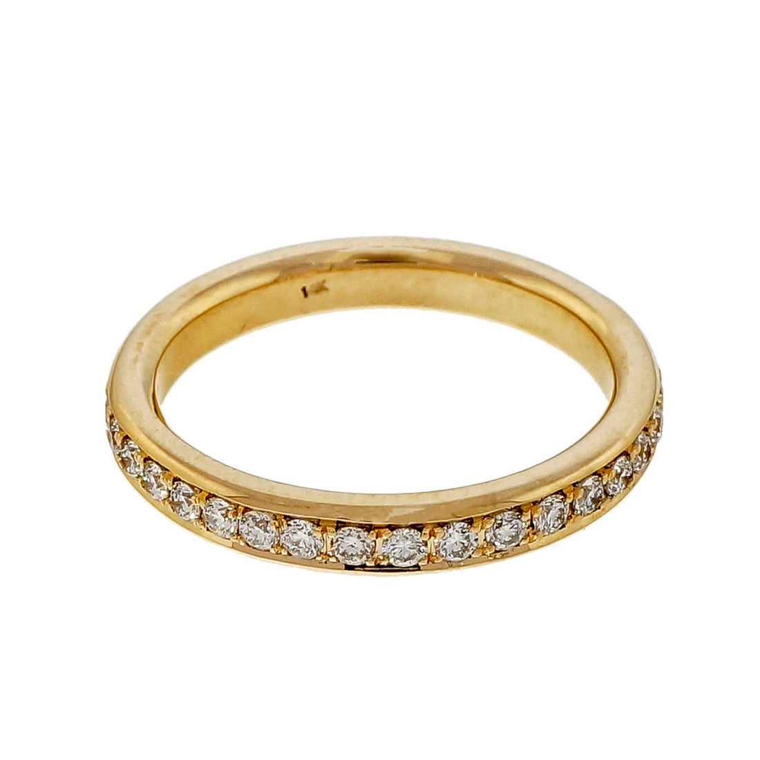 Bead Set Pave PSD 3mm Wide .58ct Diamond 14k Yellow Gold Band Ring – image 7