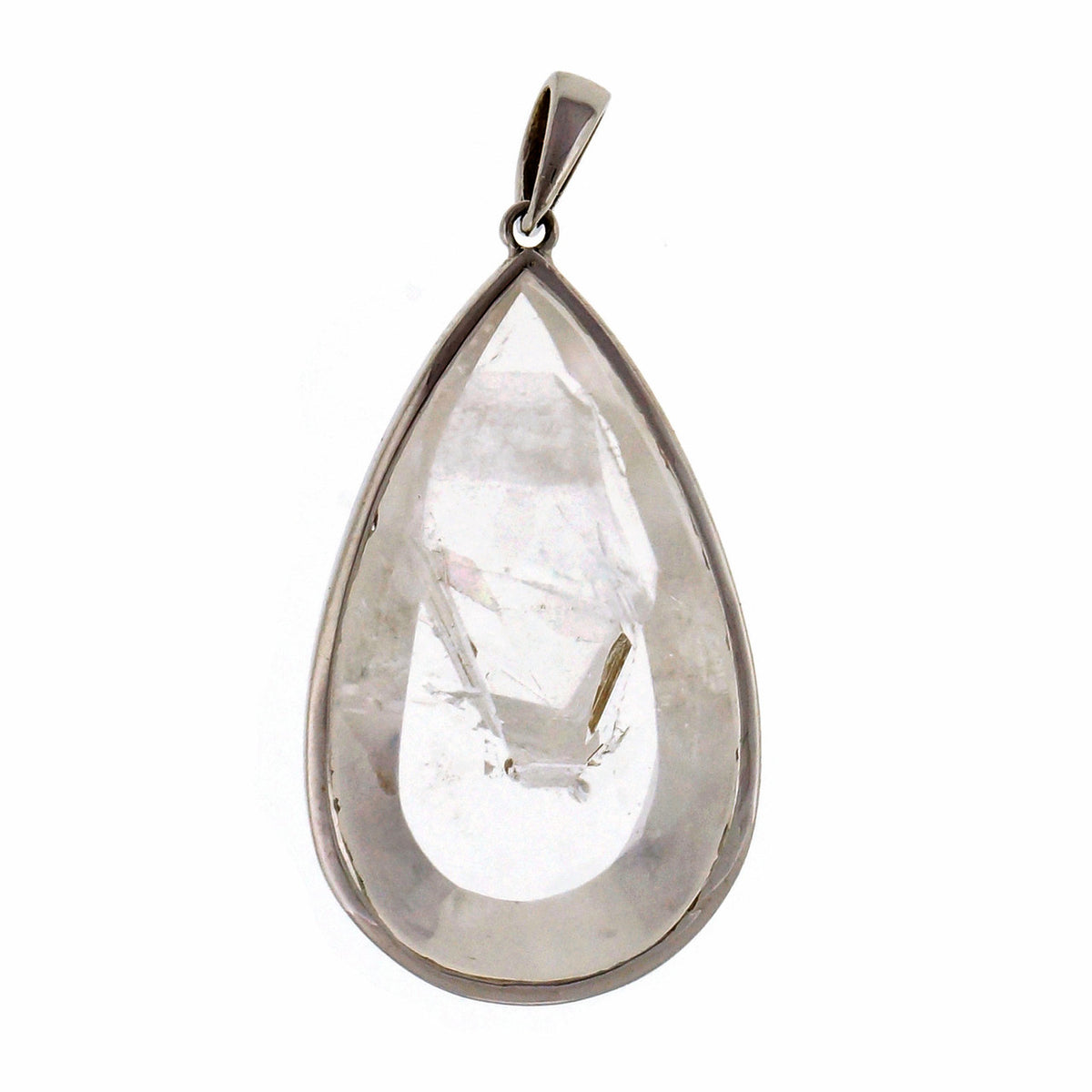 Natural Manifestor Quartz Crystal Pendant 18k White Gold PSD – image 2